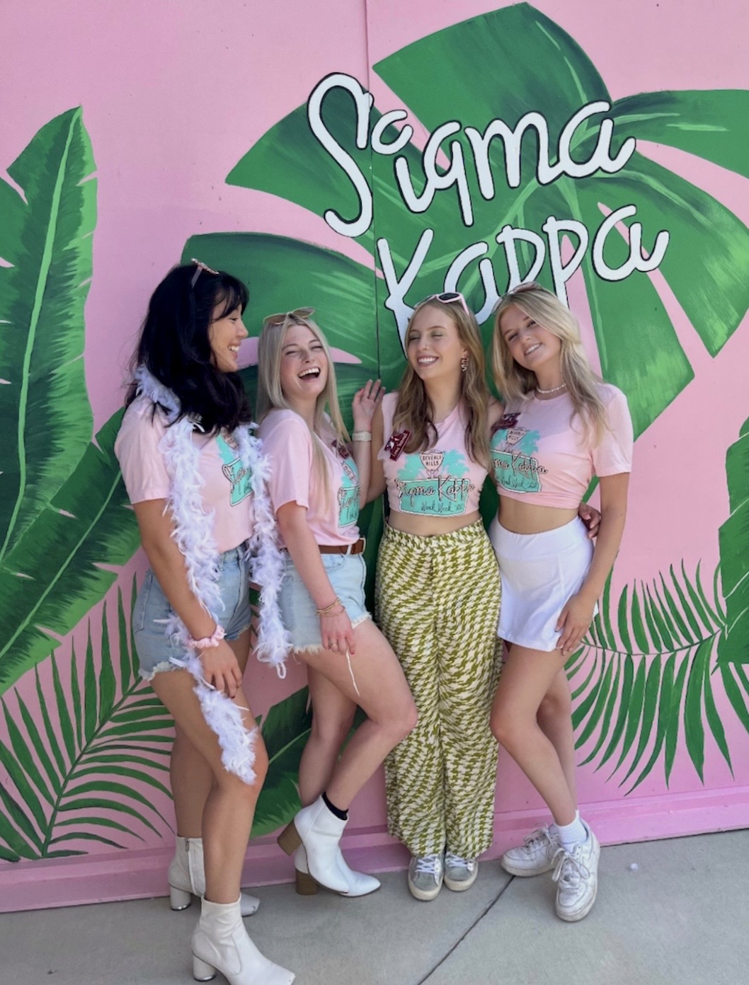 Michala Rogers and friends pose together during their time at TCU, reflecting the friendships and sense of community she found through Sigma Kappa.
