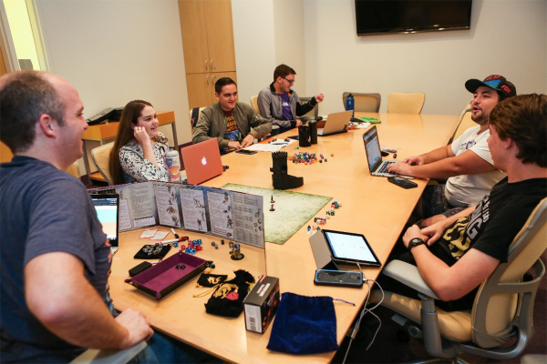 Students playing Dungeons and Dragons Image