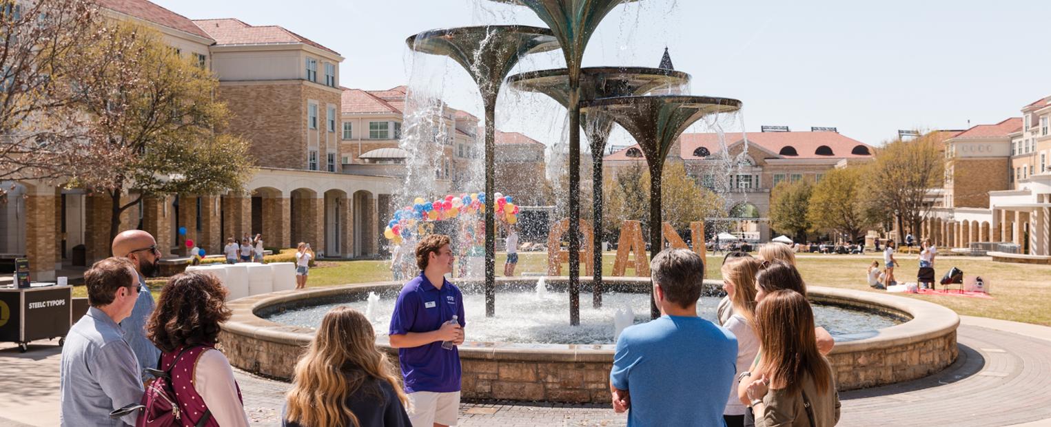 Prospective students touring TCU's campus