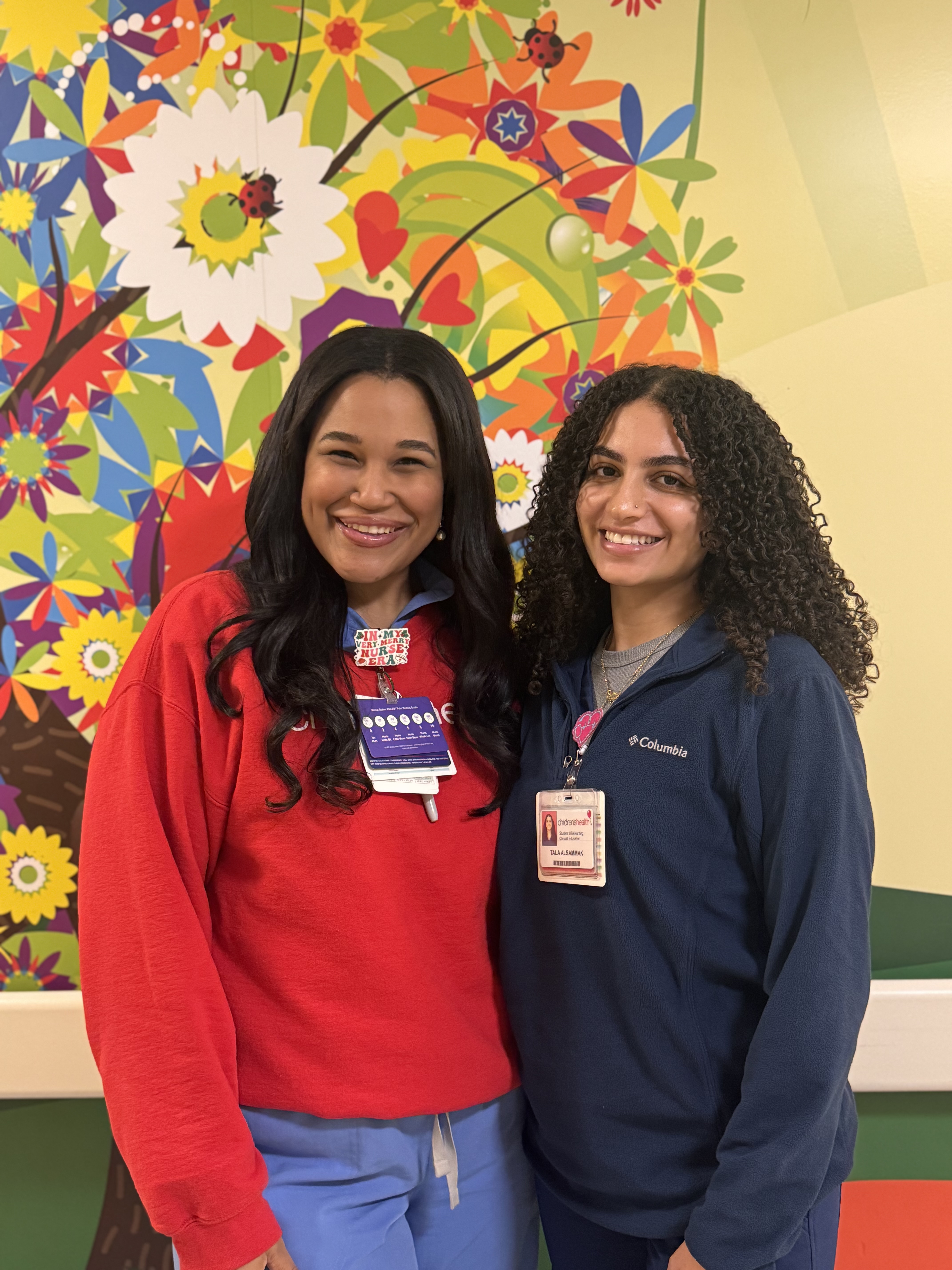 Johnson with a coworker