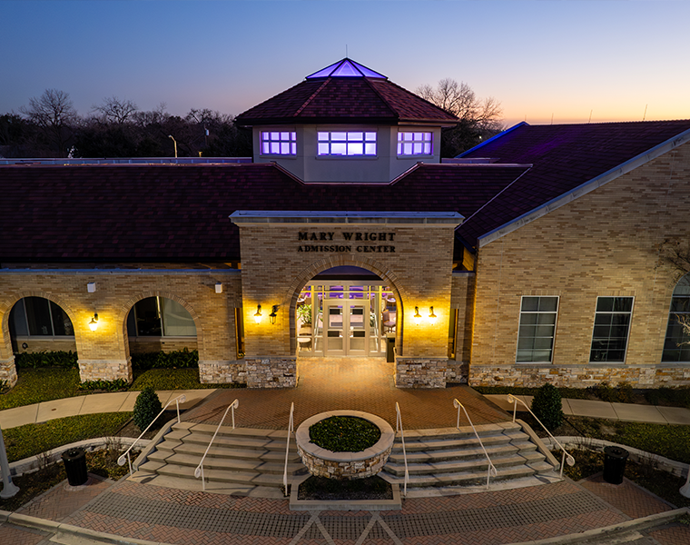 Mary Wright Office of Admission front evening view 