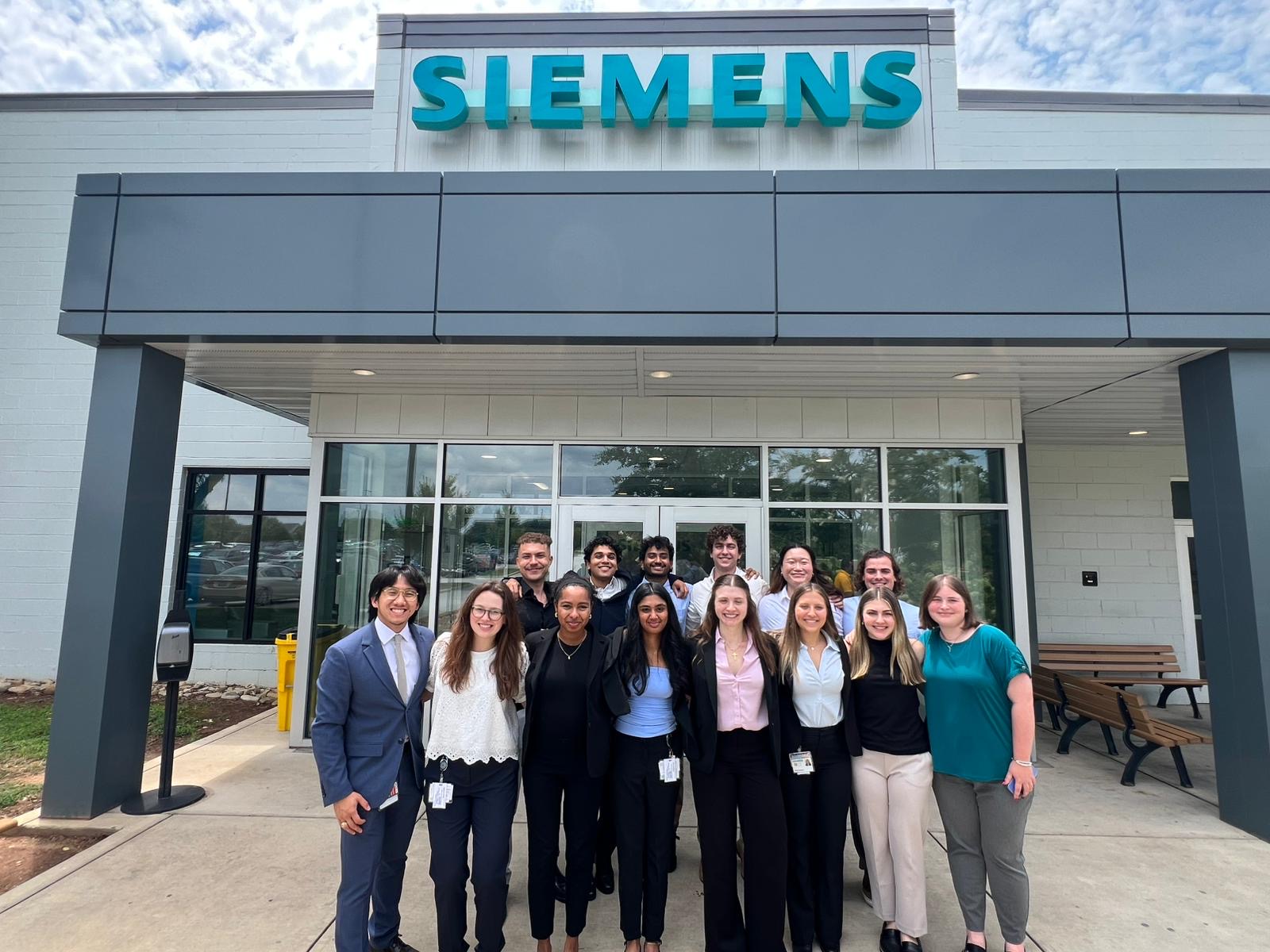 Adamson at her internship with Siemens