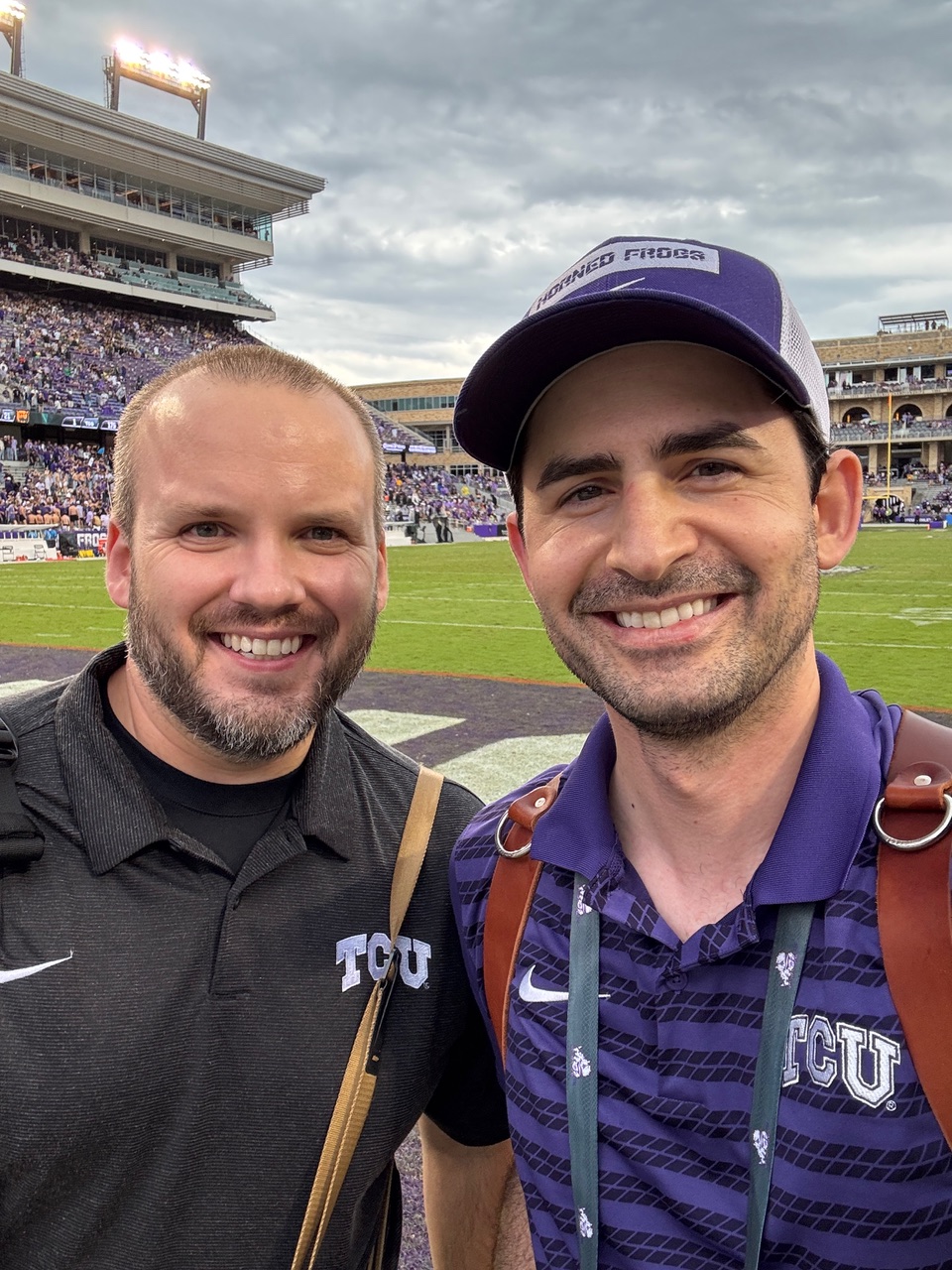 Emery working TCU football game