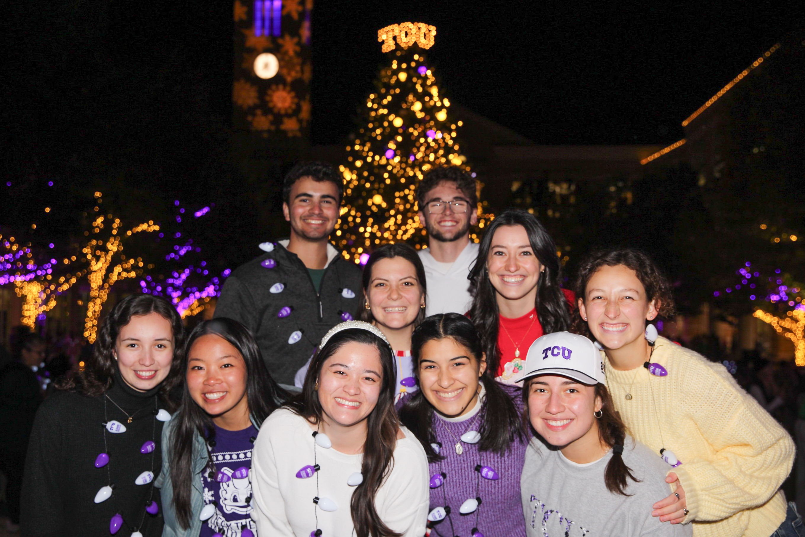 Students Enjoying Christmas Tree Lighting