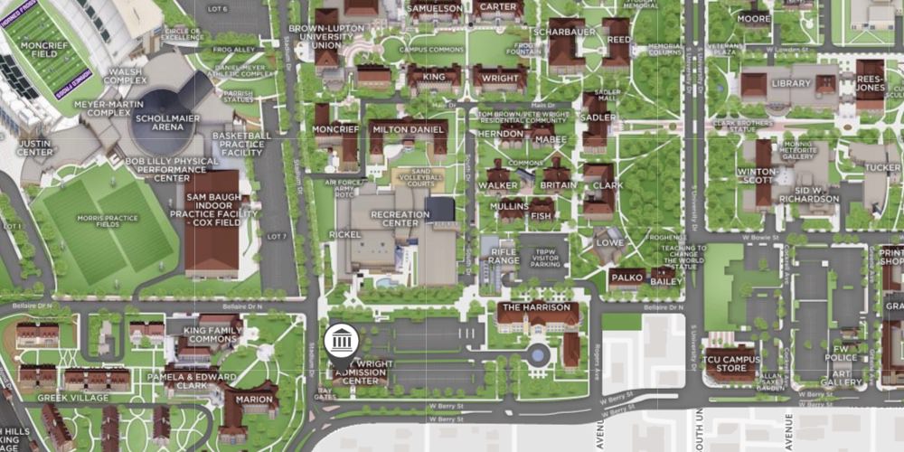 TCU Campus Map Printable