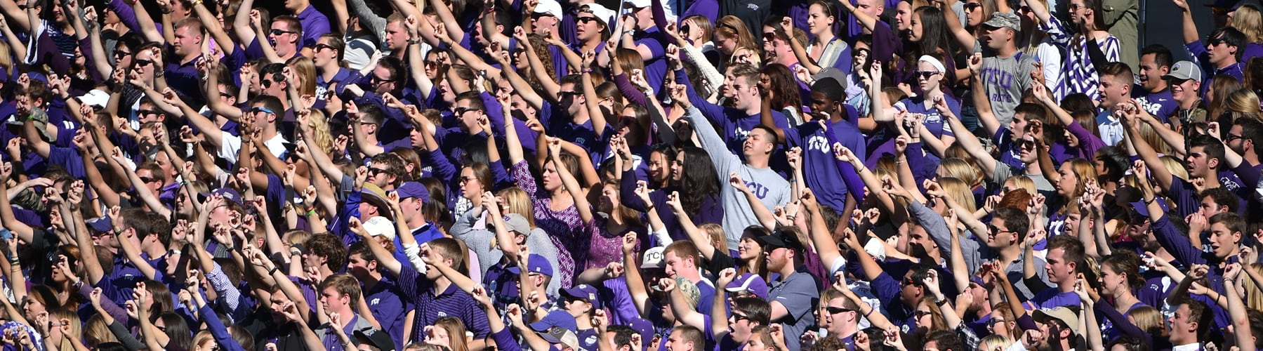 Packed student section at TCU football game
